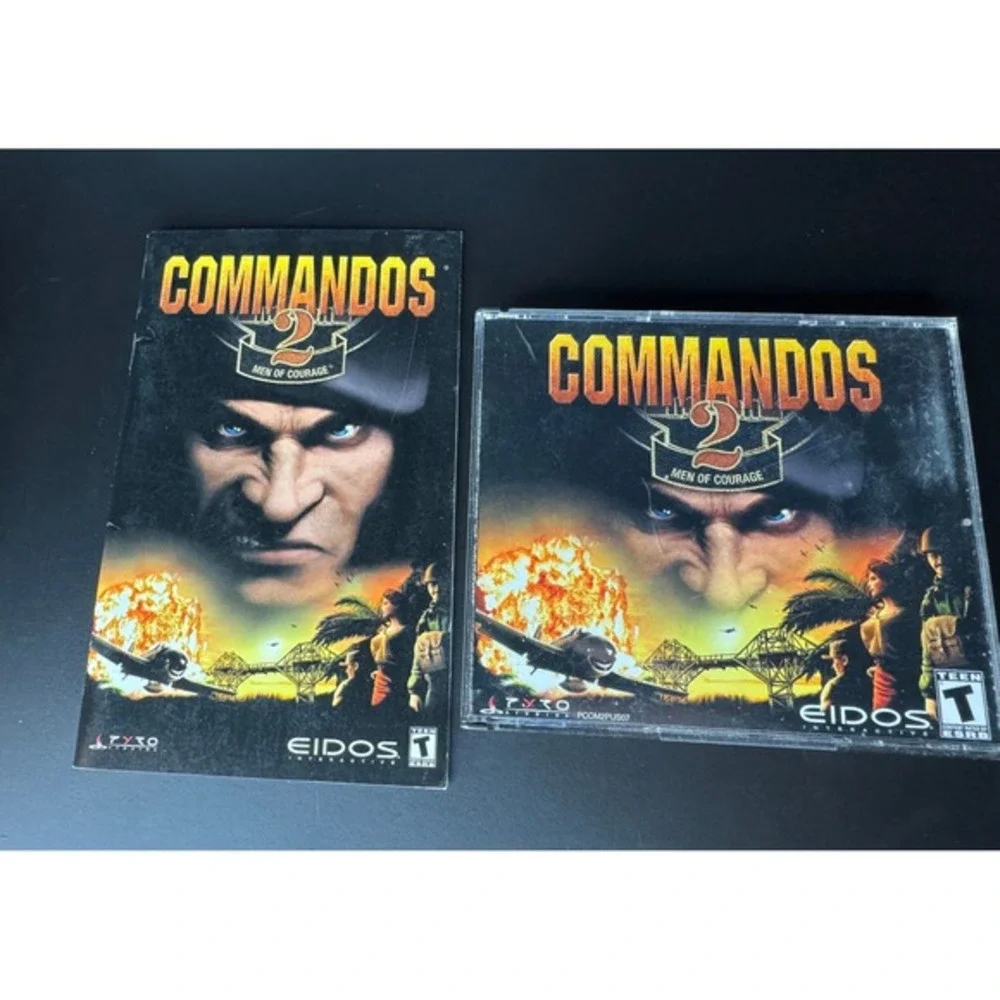 Commandos 2 Men of Courage PC Game 3 Disc Set Eidos Interactive Teen‎ Rated